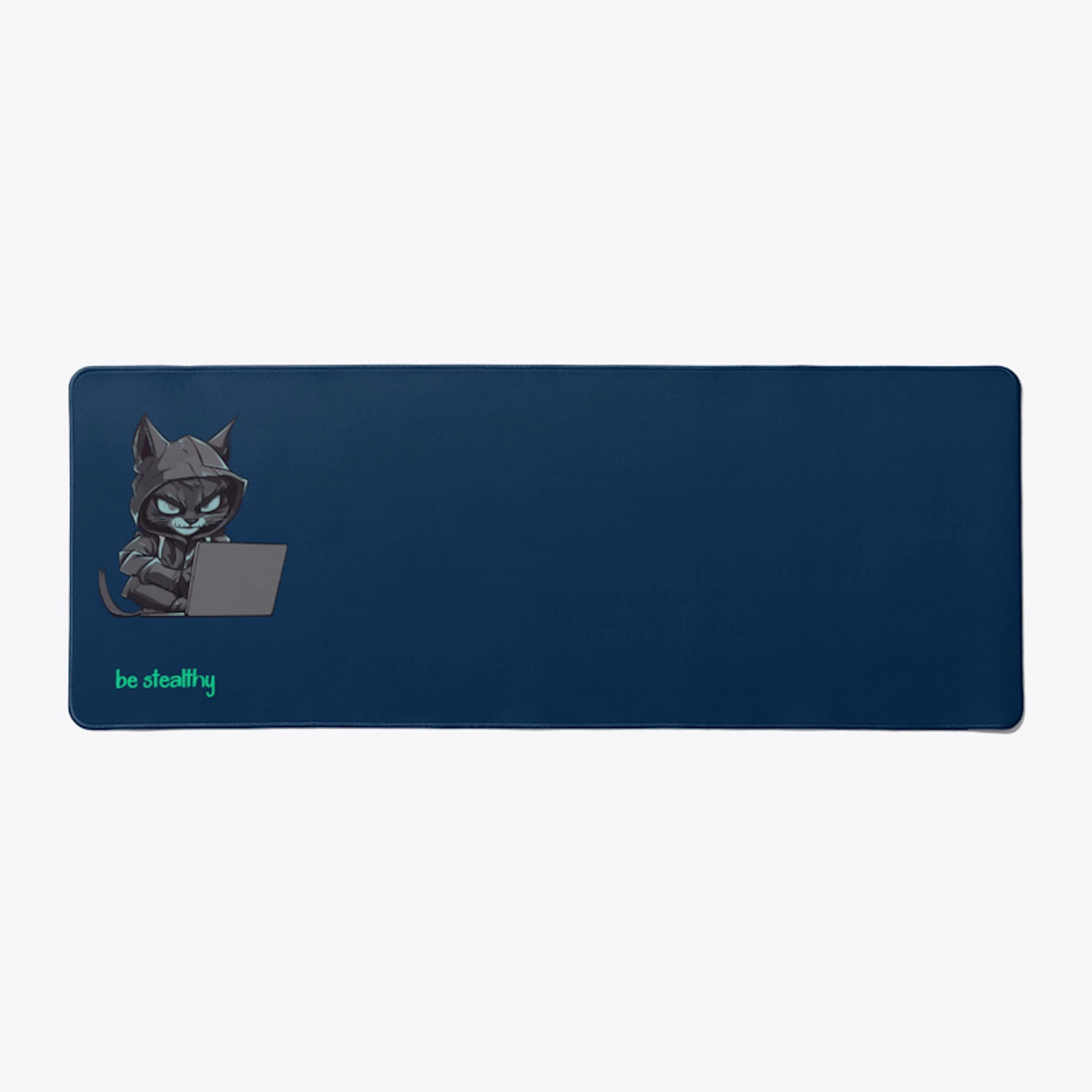 Grey Cat Hacker Desk Mat